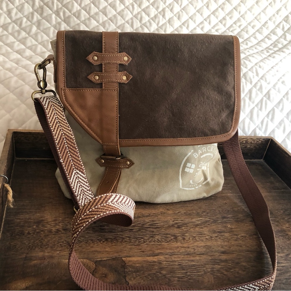 Myra Bag Brown and Tan Crossbody Bag